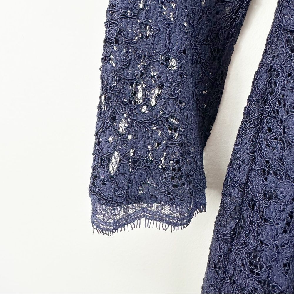 Adrianna Papell NWT Laced Scallop Hem Short‎ Dress Navy Size 2 Blogger Fave - Picture 7 of 16